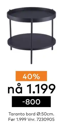 Skeidar Taranto bord tilbud