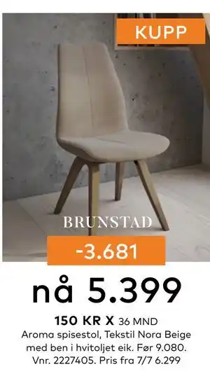 Skeidar Aroma spisestol tilbud