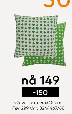 Skeidar Clover pute tilbud