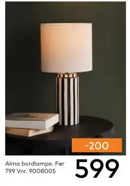 Skeidar Alma bordlampe tilbud