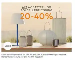 Skeidar Solan solcellelampe blå tilbud