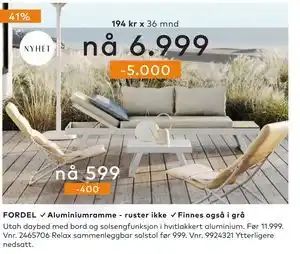 Skeidar Relax sammenleggbar solstol tilbud