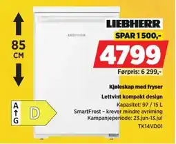 POWER Kjøleskap med fryser tilbud