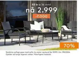 Skeidar Sardinia sofagruppe tilbud