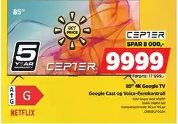 POWER 85 4K Google TV tilbud