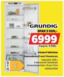 POWER Integrert kjøleskap tilbud