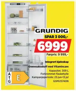 POWER Integrert kjøleskap tilbud