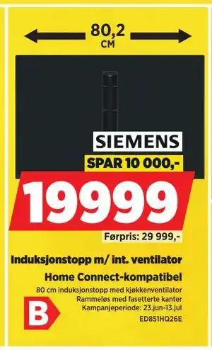 POWER Induksjonstopp m/ int. ventilator tilbud