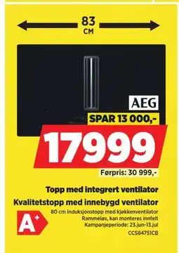 POWER Topp med integrert ventilator tilbud