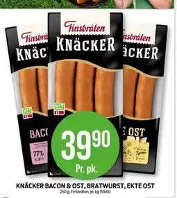 Kiwi KNÄCKER BACON & OST, BRATWURST, EKTE OST tilbud