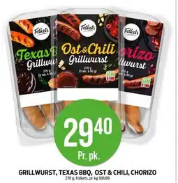 Kiwi GRILLWURST, TEXAS BBQ, OST & CHILI, CHORIZO tilbud