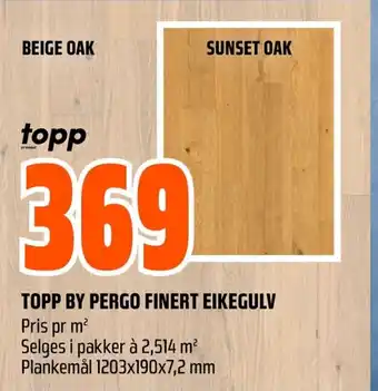 Coop Obs TOPP BY PERGO FINERT EIKEGULV tilbud