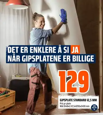 Coop Obs GIPSPLATE STANDARD 12,5 MM tilbud