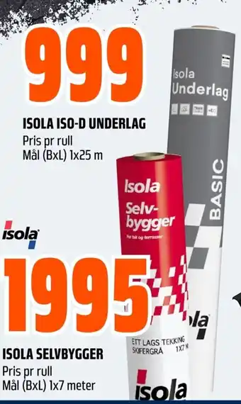 Coop Obs ISOLA ISO-D UNDERLAG tilbud