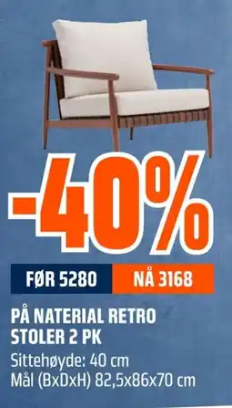 Coop Obs PÅ NATERIAL RETRO STOLER 2 PK tilbud