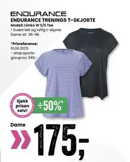 Sport Outlet ENDURANCE TRENINGS T-SKJORTE tilbud