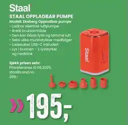 Sport Outlet STAAL OPPLADBAR PUMPE tilbud