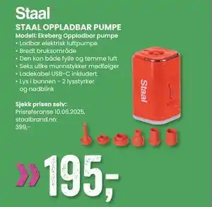 Sport Outlet STAAL OPPLADBAR PUMPE tilbud