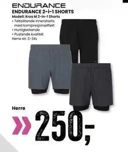 Sport Outlet ENDURANCE 2-i-1 SHORTS tilbud