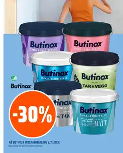Coop Obs PÅ BUTINOX INTERIØRMALING 2,7 LITER tilbud