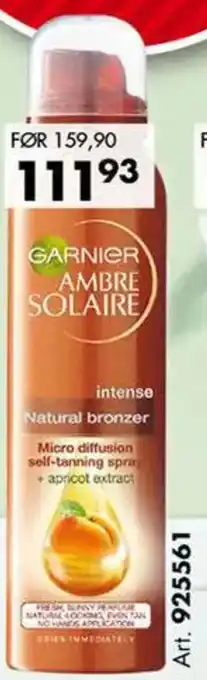 Sparkjøp GARNIER AMBRE SOLAIRE intense Natural bronzer tilbud