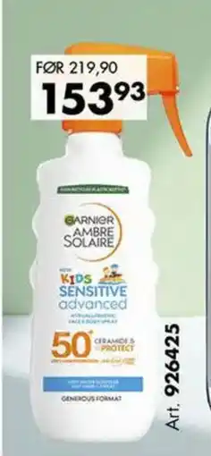 Sparkjøp GARNIER AMBRE SOLAIRE KIDS SENSITIVE advanced tilbud
