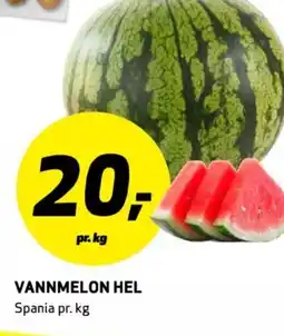 Bunnpris Vannmelon hel tilbud