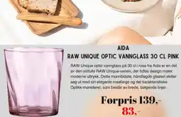 Kitch'n AIDA RAW UNIQUE OPTIC VANNGLASS 30 CL PINK tilbud