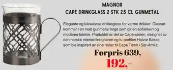 Kitch'n MAGNOR CAPE DRINKGLASS 2 STK 25 CL GUNMETAL tilbud