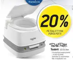 Thansen 20% PÅ TOALETT FRA PORTA POTTI tilbud