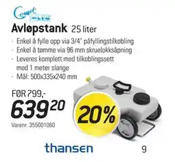 Thansen Avløpstank tilbud