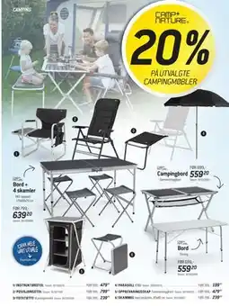 Thansen 20% PÅ UTVALGTE CAMPINGMØBLER tilbud