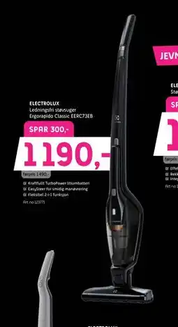 ELON Ledningsfri støvsuger Ergorapido Classic EERC73EB tilbud