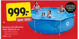 Jula Basseng med stålramme 4383 l Ø300x76 cm tilbud