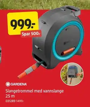 Jula Slangetrommel med vannslange 25 m tilbud
