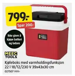 Jula Kjøleboks med varmholdingsfunksjon 22 l 18/12/230 V 39x43x30 cm tilbud