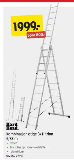 Jula Kombinasjonsstige 3x11 trinn 6,78 m tilbud