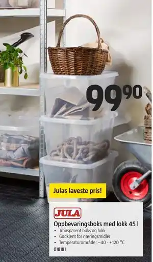 Jula Oppbevaringsboks med lokk 45 l tilbud