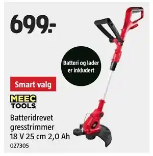 Jula Batteridrevet gresstrimmer 18 V 25 cm 2,0 Ah tilbud