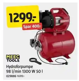 Jula Hydroforpumpe 98 l/min 1300 W 50 l tilbud
