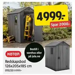Jula Redskapsbod 126x205x185 cm tilbud