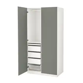 IKEA Pax / reinsvoll Garderobekombinasjon, hvit/grågrønn, 100x60x201 cm tilbud