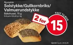 Nærbutikken Solstykke/Gullkornbriks/Valmuerundstykke tilbud