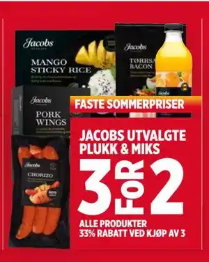 Meny JACOBS UTVALGTE PLUKK & MIKS tilbud