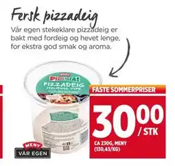 Meny Fersk pizzadeig tilbud