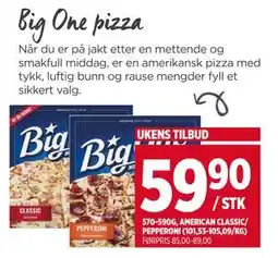 Meny Big One pizza tilbud