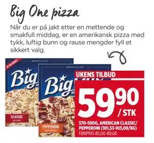Meny Big One pizza tilbud