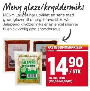 Meny Meny glaze/kryddermiks tilbud
