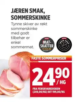 Meny JÆREN SMAK, SOMMERSKINKE tilbud