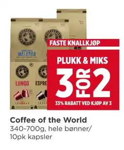 Meny Coffee of the World tilbud
